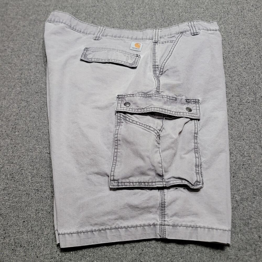 Carhartt Shorts Mens 50 Washed Gray Relaxed Fit Cotton Canvas Cargo 11" Utility